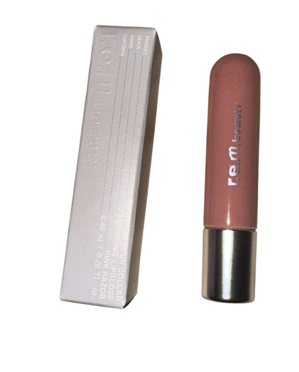 New REM Beauty On Your Collar Plumping Lip Gloss in‎ Pink Razor Nude Luxury